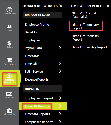 Time Off Reports
